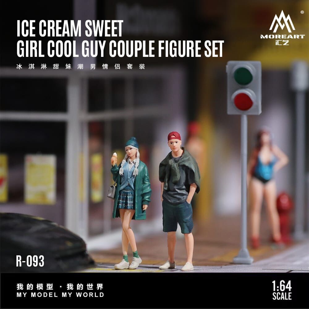 PO-$70 * MOREART * 1:64 FIGURE - ICE CREAM SWEET GIRL COOL GUY COUPLE FIGURE SET (MO223093)