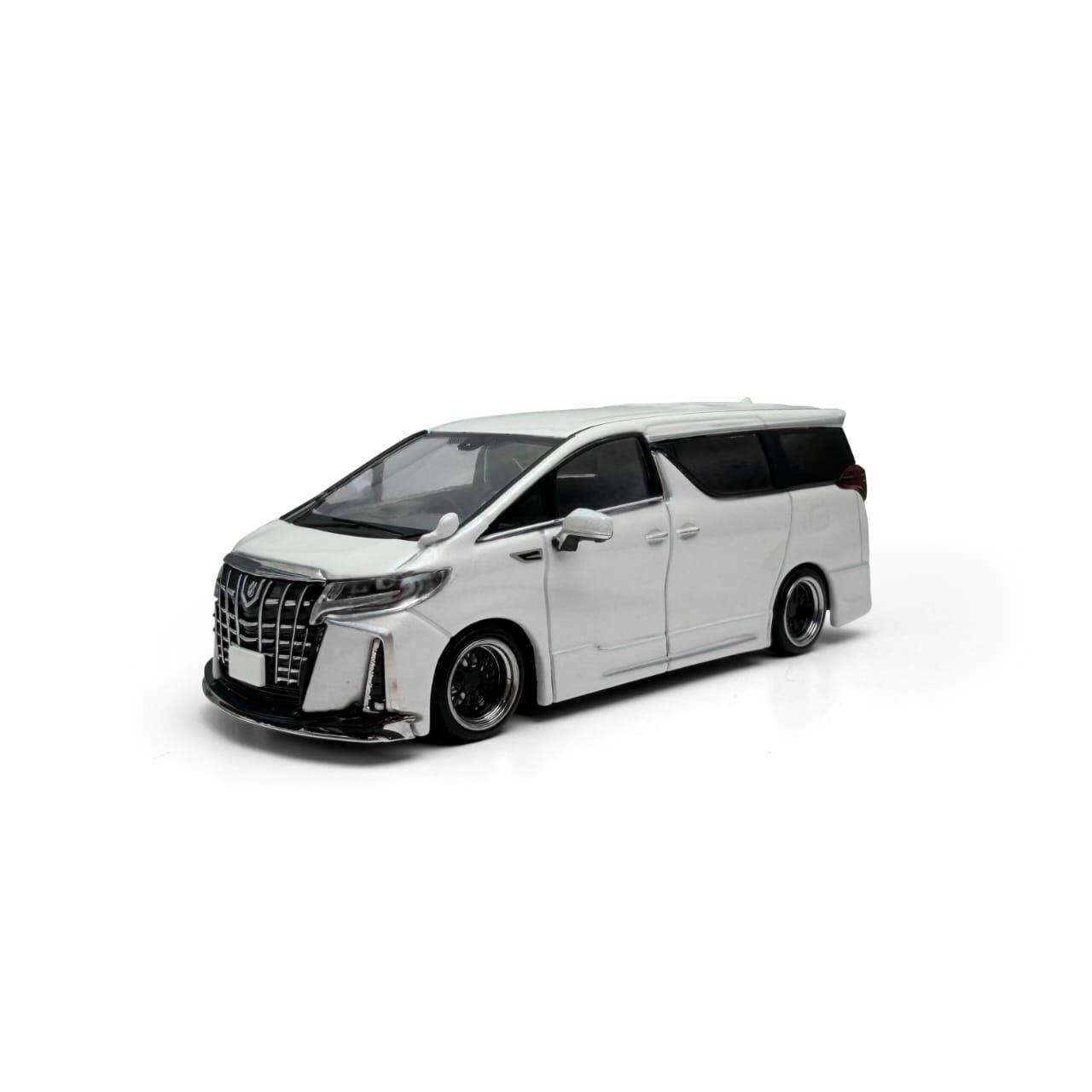 PO-$130 * MODELMODEL * 1:64 TOYOTA ALPHARD H30W CUSTOMIZED VERSION WHITE