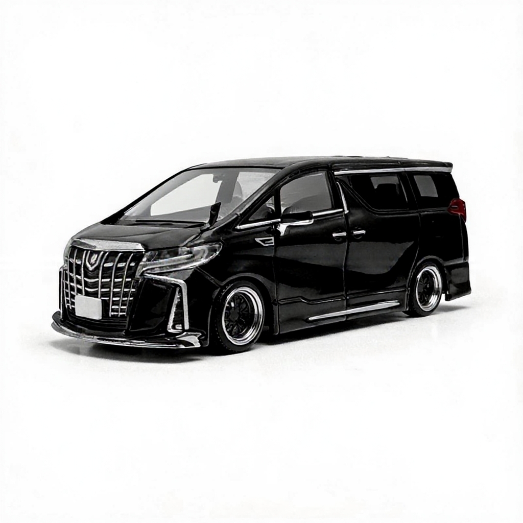 PO-$130 * MODELMODEL * 1:64 TOYOTA ALPHARD H30W CUSTOMIZED VERSION BLACK