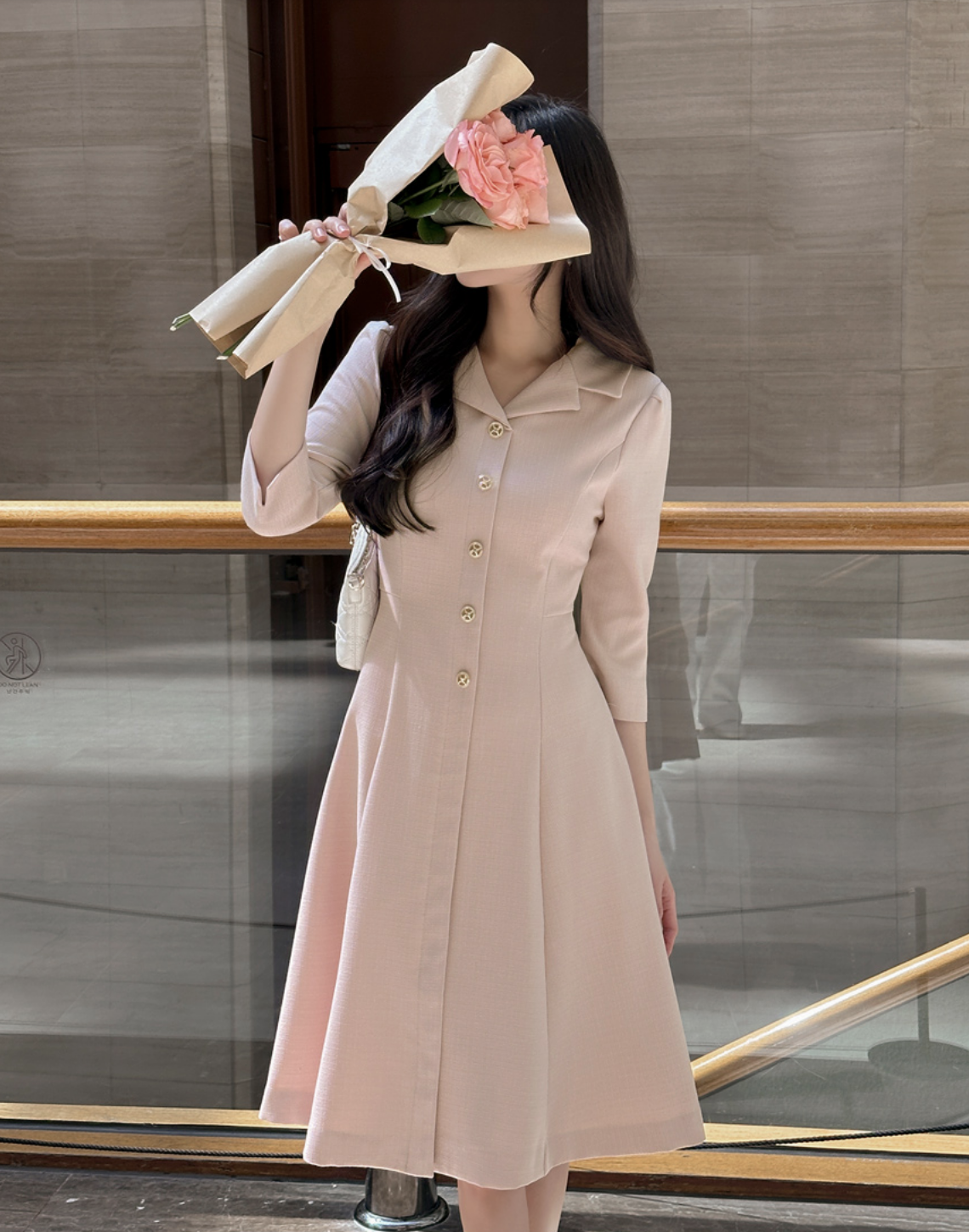 Gianna 優雅小翻領A字洋裝 [ 2色 / S,M,L]