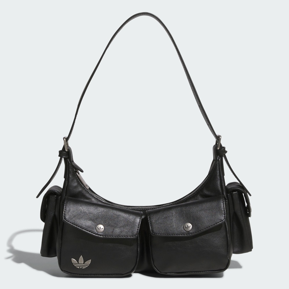 Adidas Original 小香風 皮革肩背包 黑
