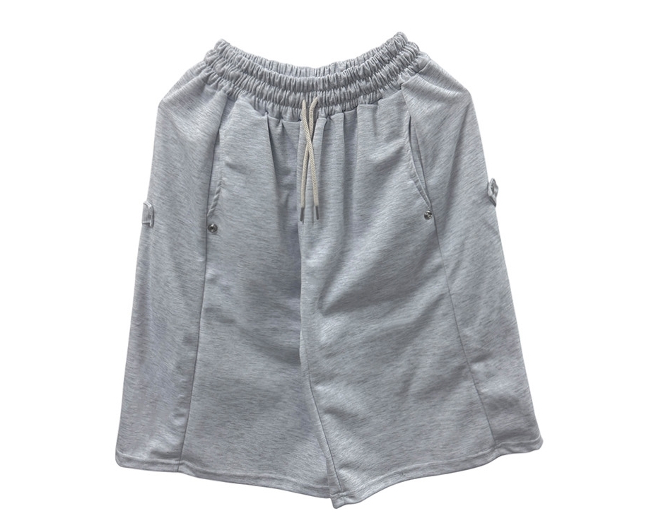 韓國 日常 鬆弛感 側釦 七分褲 棉褲