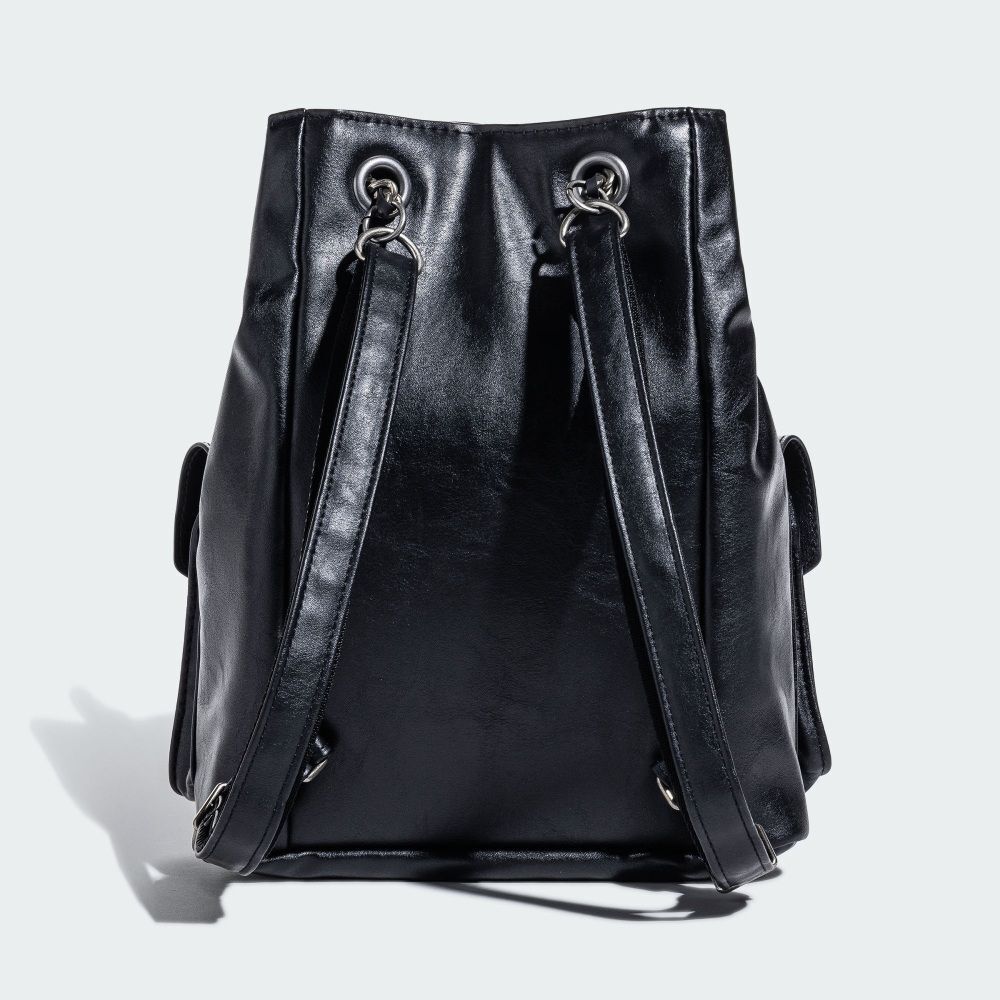 Adidas Original 小香風 皮革 後背包 黑