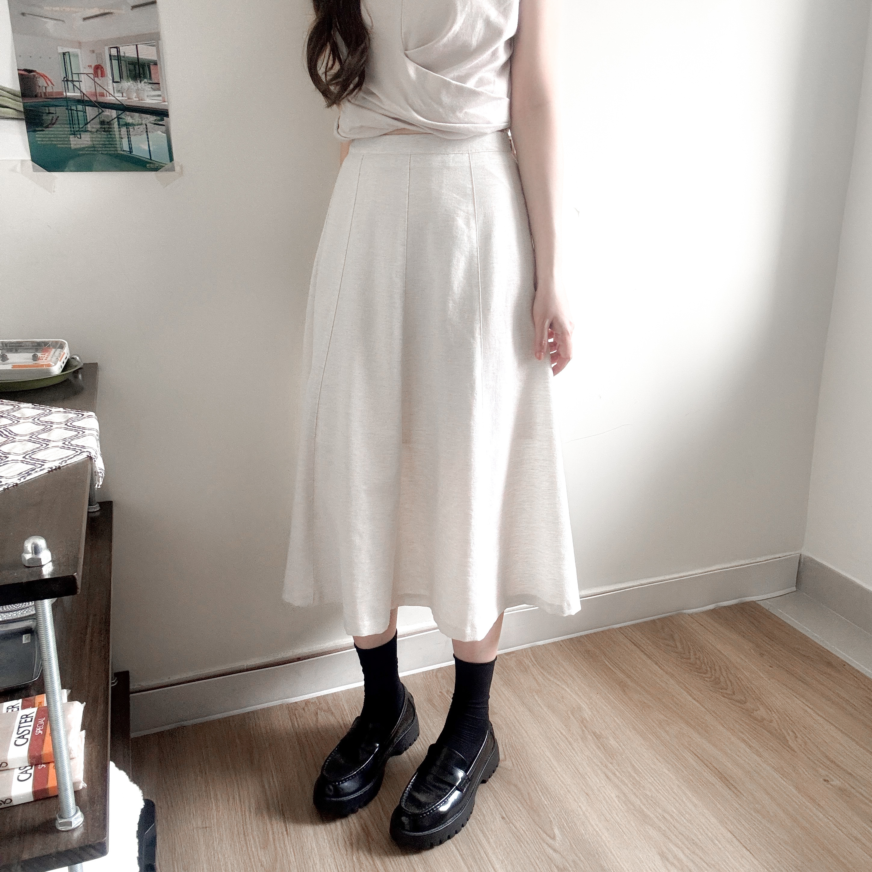 立體剪裁大擺A字傘裙