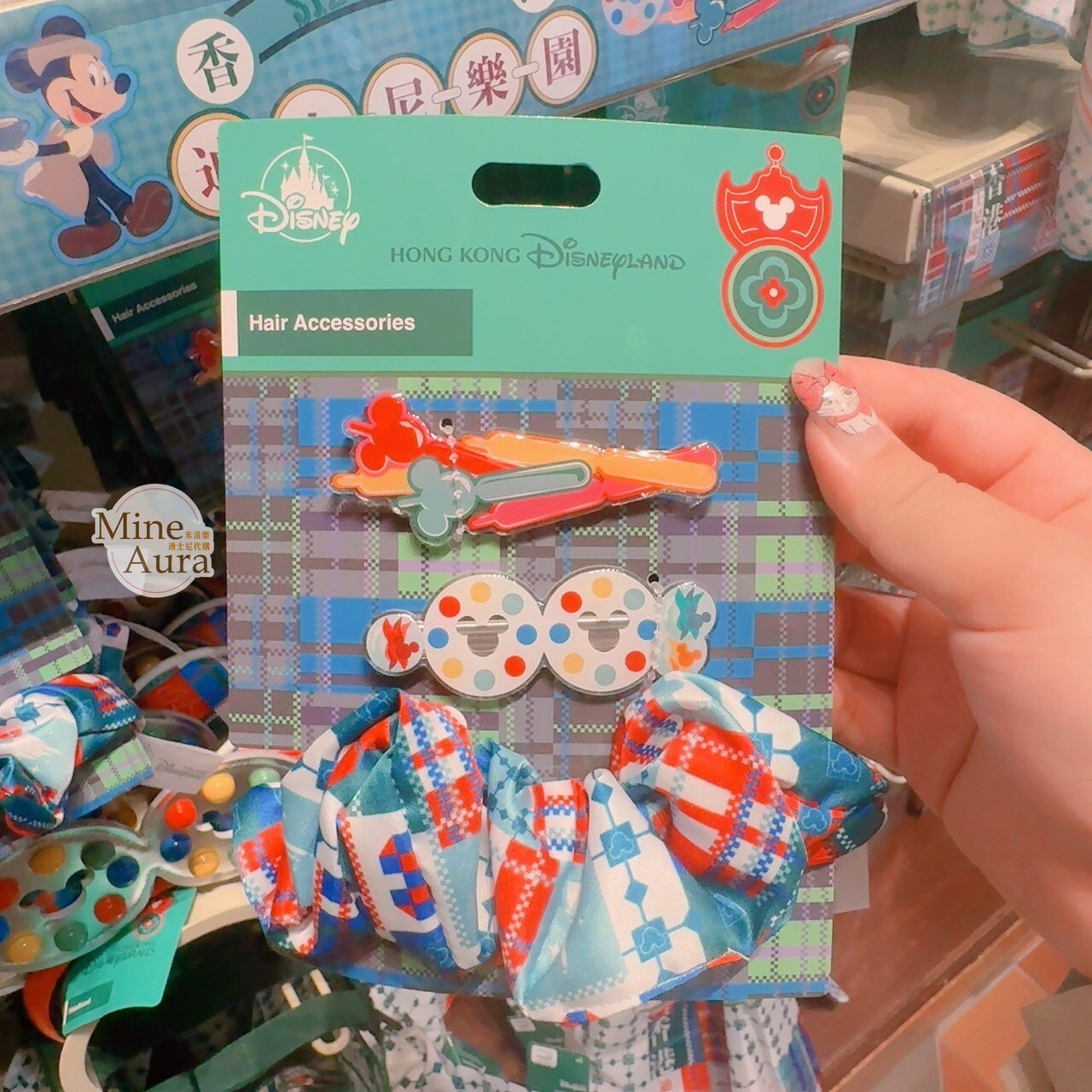 米奇與好友懷舊香港系列 米奇 Mickey 造型 髮夾 髮束 大腸圈 髮飾組 -香港迪士尼樂園