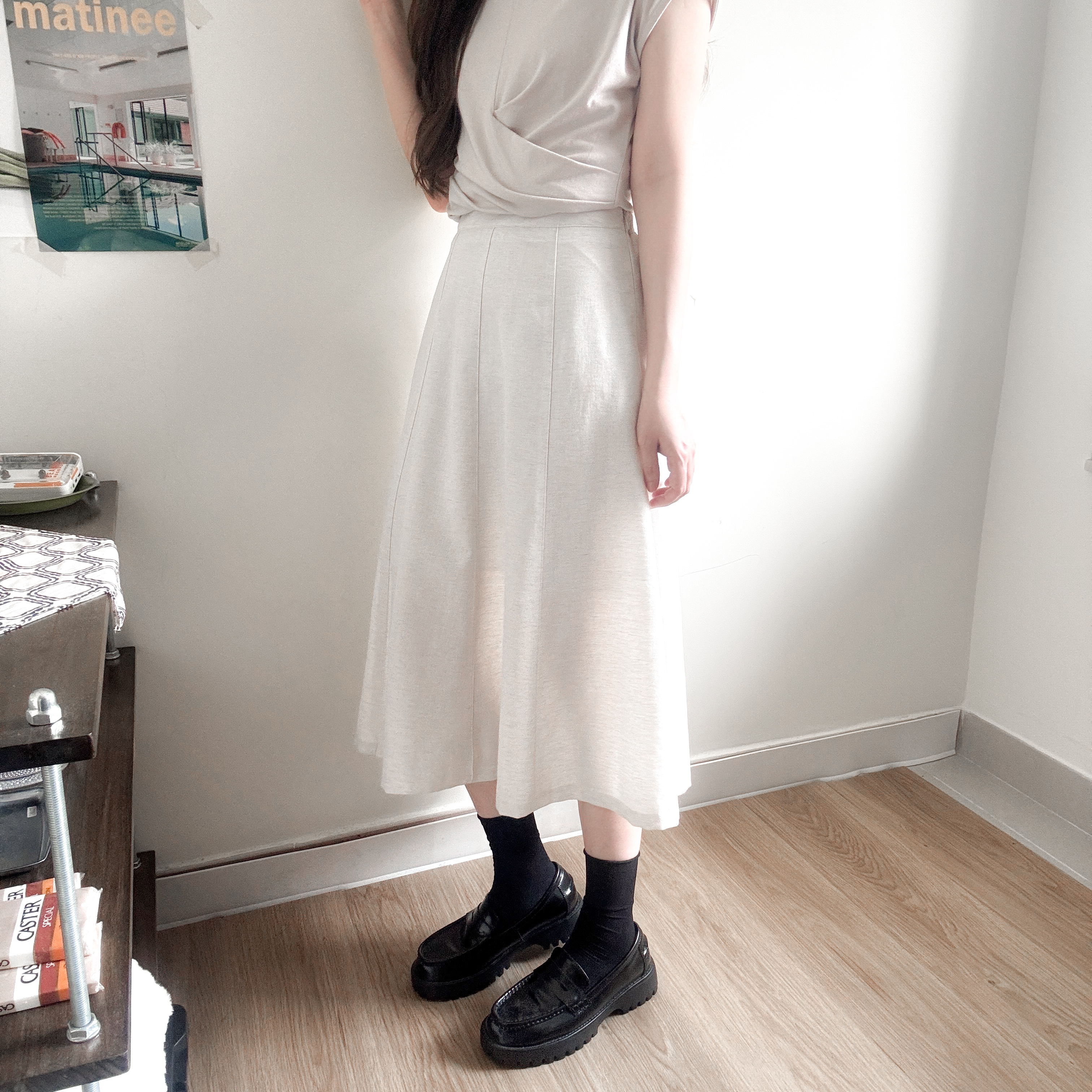 立體剪裁大擺A字傘裙