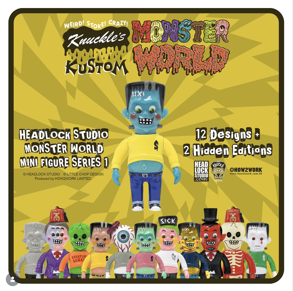 HEADLOCK STUDIO Knuckle's KUSTOM MONSTER WORLD MINI FIGURE SERIES 1