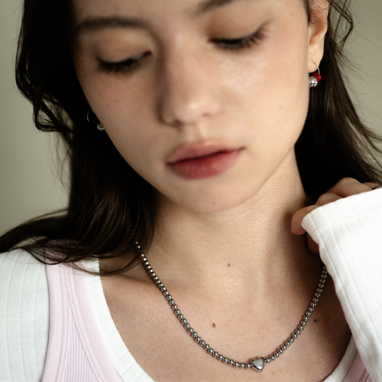 OUS Bloom Heart 愛心圓珠項鍊