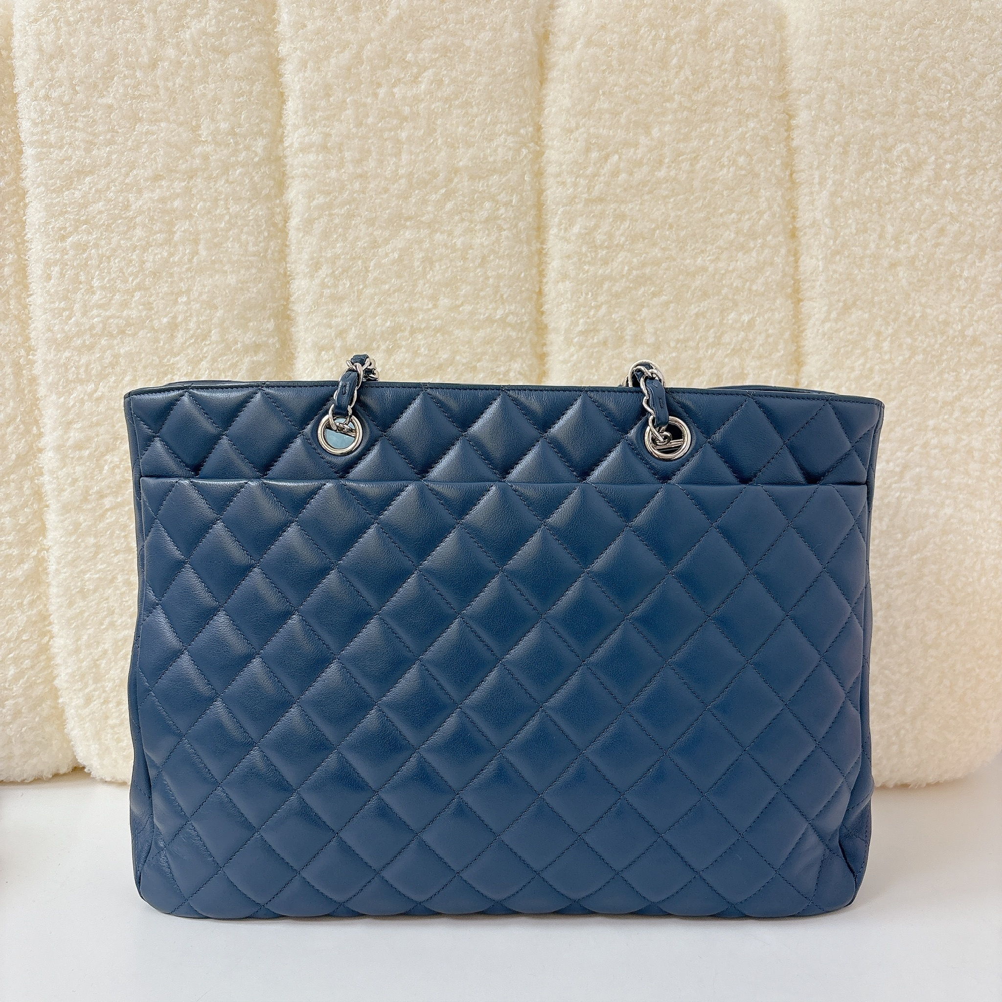 Chanel Surpique Classic Shopping Tote - Blue / SHW