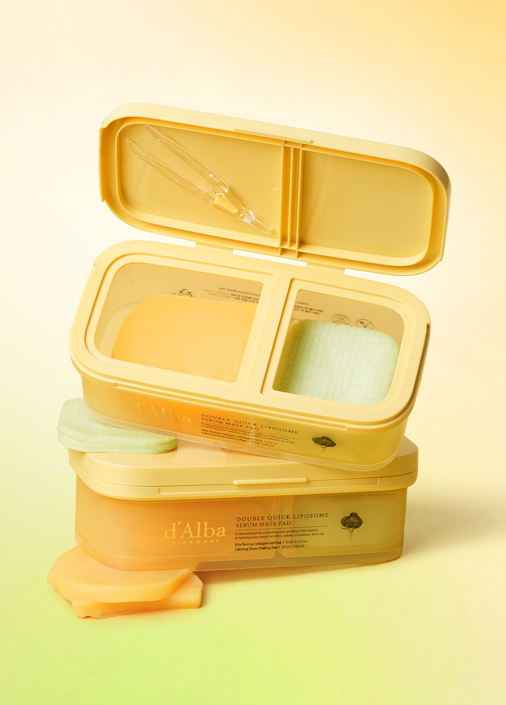 【入LIVECODE享直播限定最抵價！】【d'Alba品牌方邀請✨弘大封館 X 超正獨家優惠】d'Alba Double Quick Liposome Serum Mask Pad 2in1鎮靜舒緩提亮膚色棉片