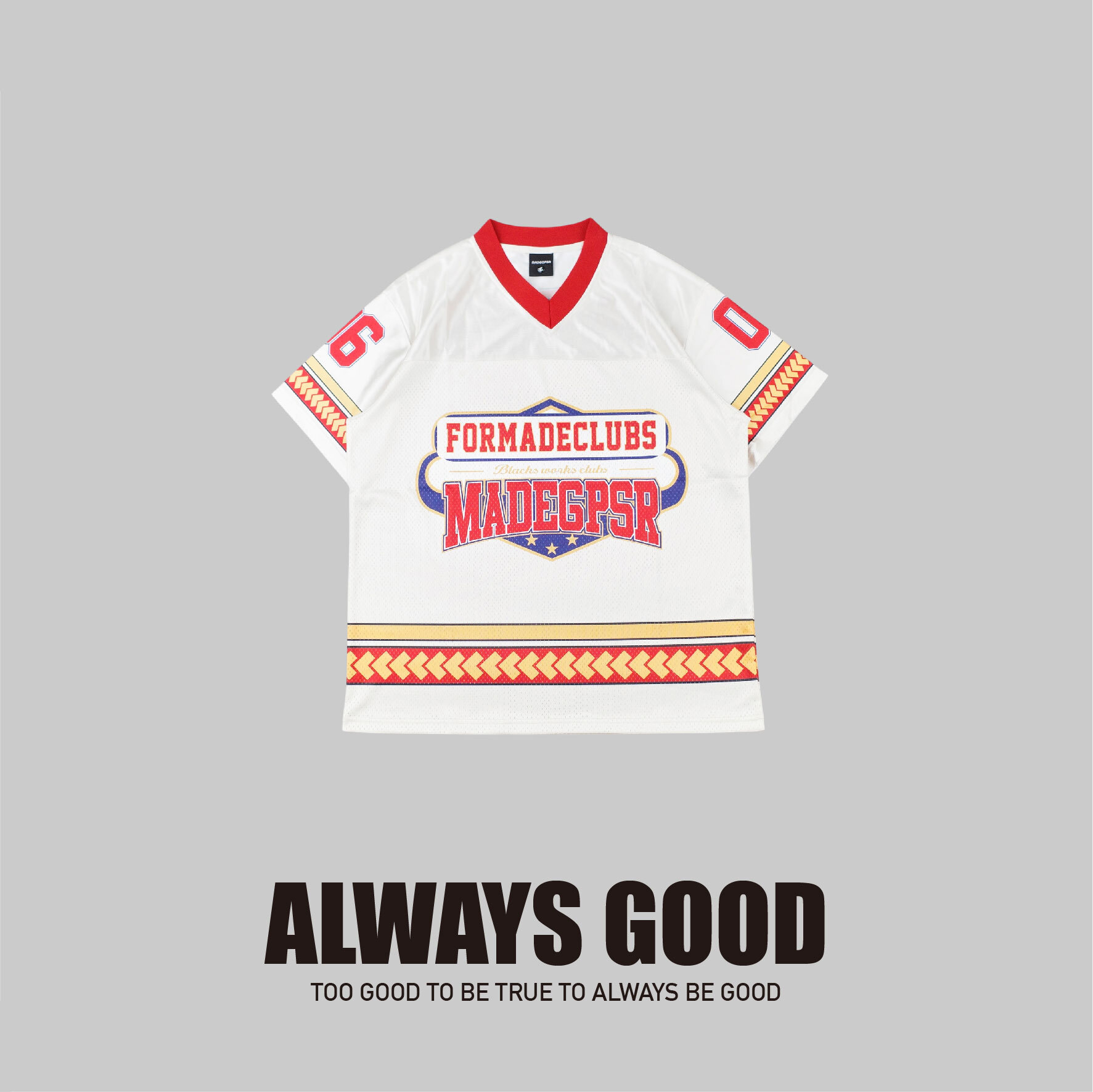 『Always_Good』網眼 透氣 V領 撞色 球衣