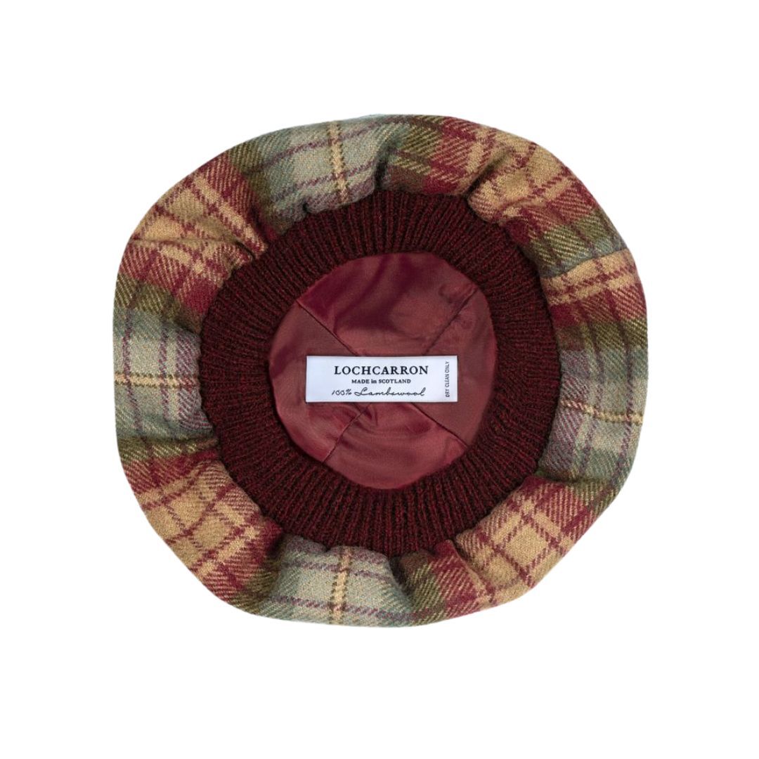 1LR1023-133 LOCHCARRON OF SCOTLAND Auld Scotland Tartan Brushed Wool Tam #HTBW/AUS (P-EU-E)