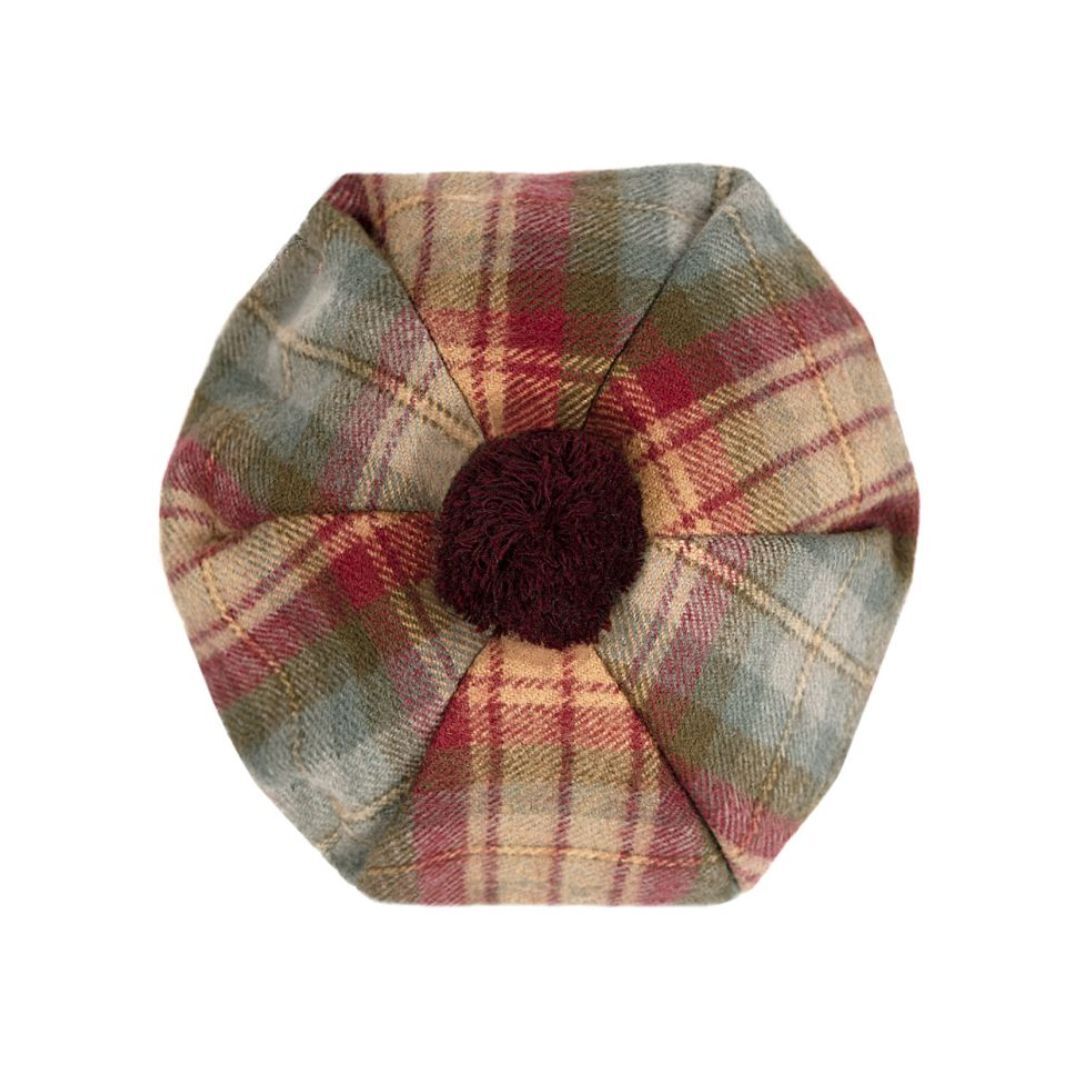 1LR1023-133 LOCHCARRON OF SCOTLAND Auld Scotland Tartan Brushed Wool Tam #HTBW/AUS (P-EU-E)