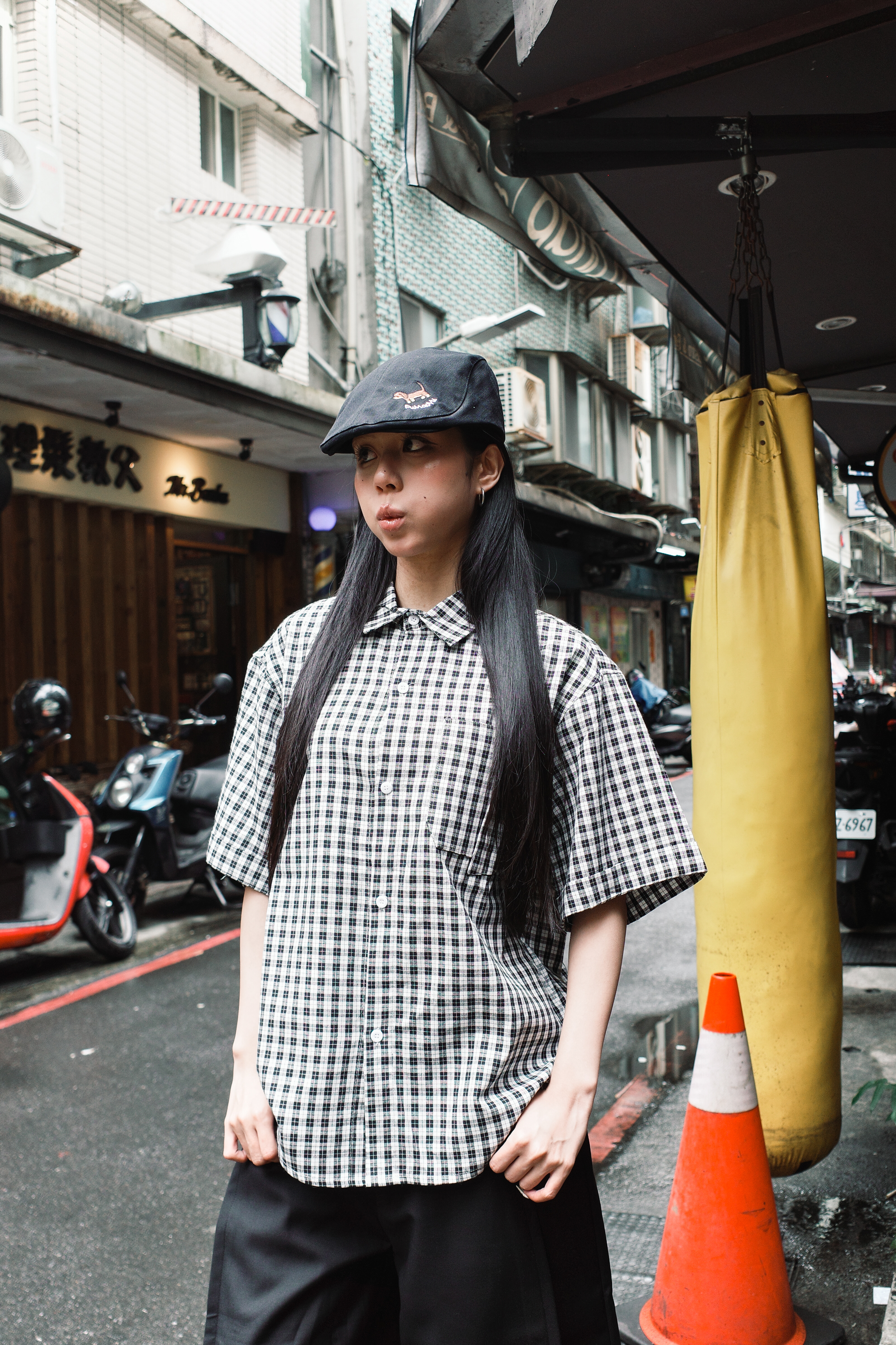 『Always_Good』造型口袋 捲袖 格紋 短袖 襯衫