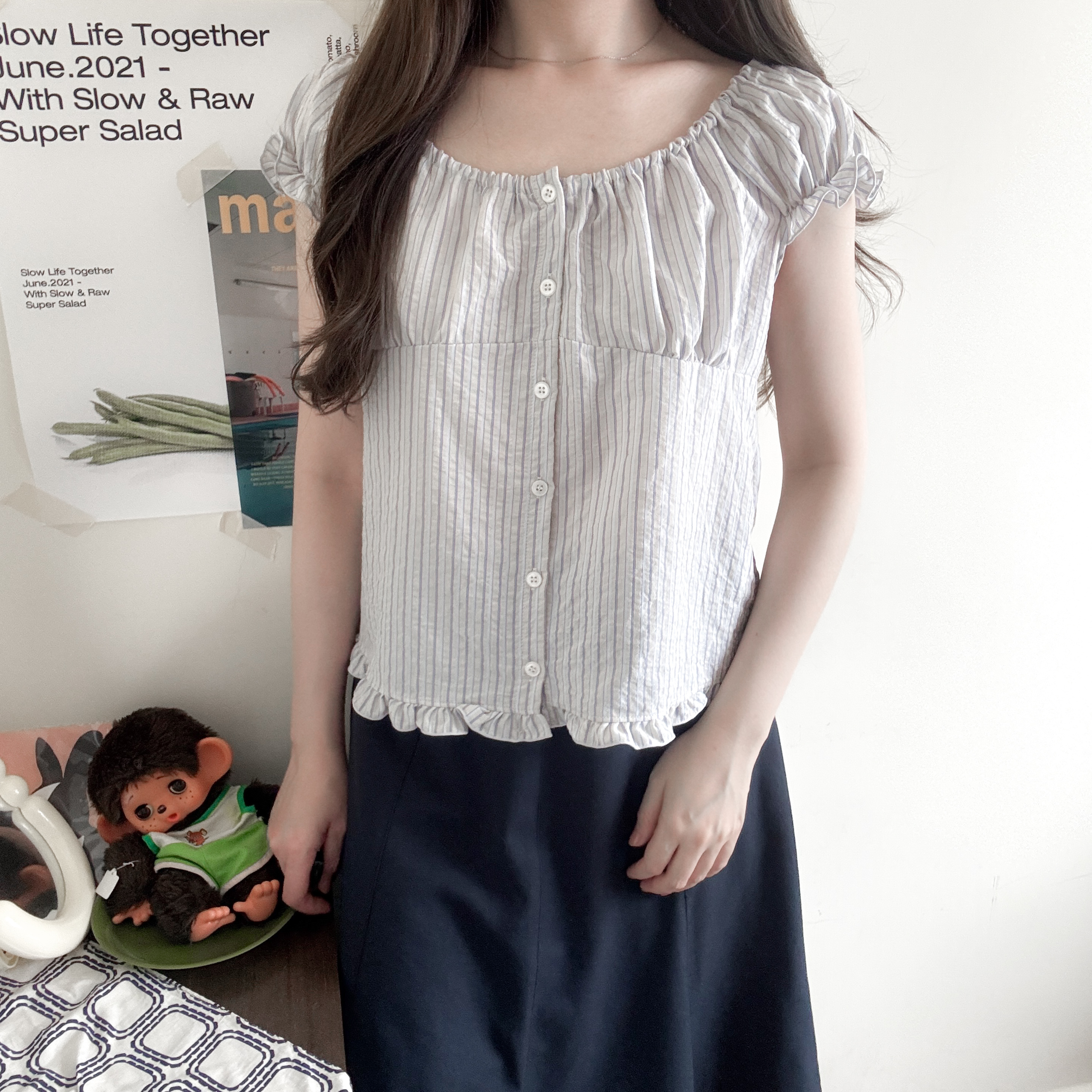 直條紋娃娃top