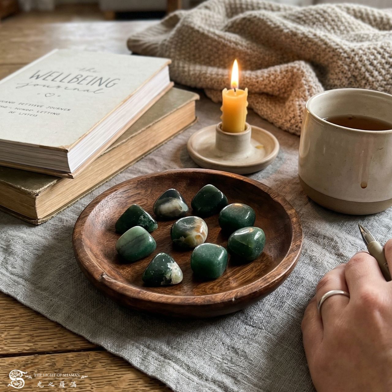 神禦煞光｜綠光寶石 Bloodstone 血石 稀有難得・避邪守護・勇氣之石  - 光之薩滿