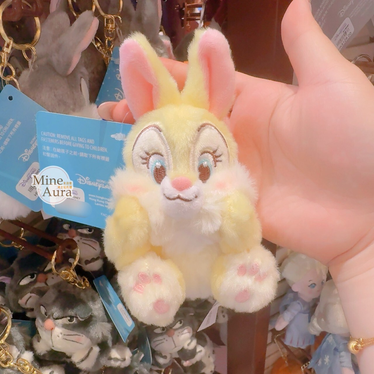 邦尼兔 Miss Bunny 摸臉頰 造型 絨毛 吊飾 鑰匙圈 小鹿斑比 Bambi -香港迪士尼樂園