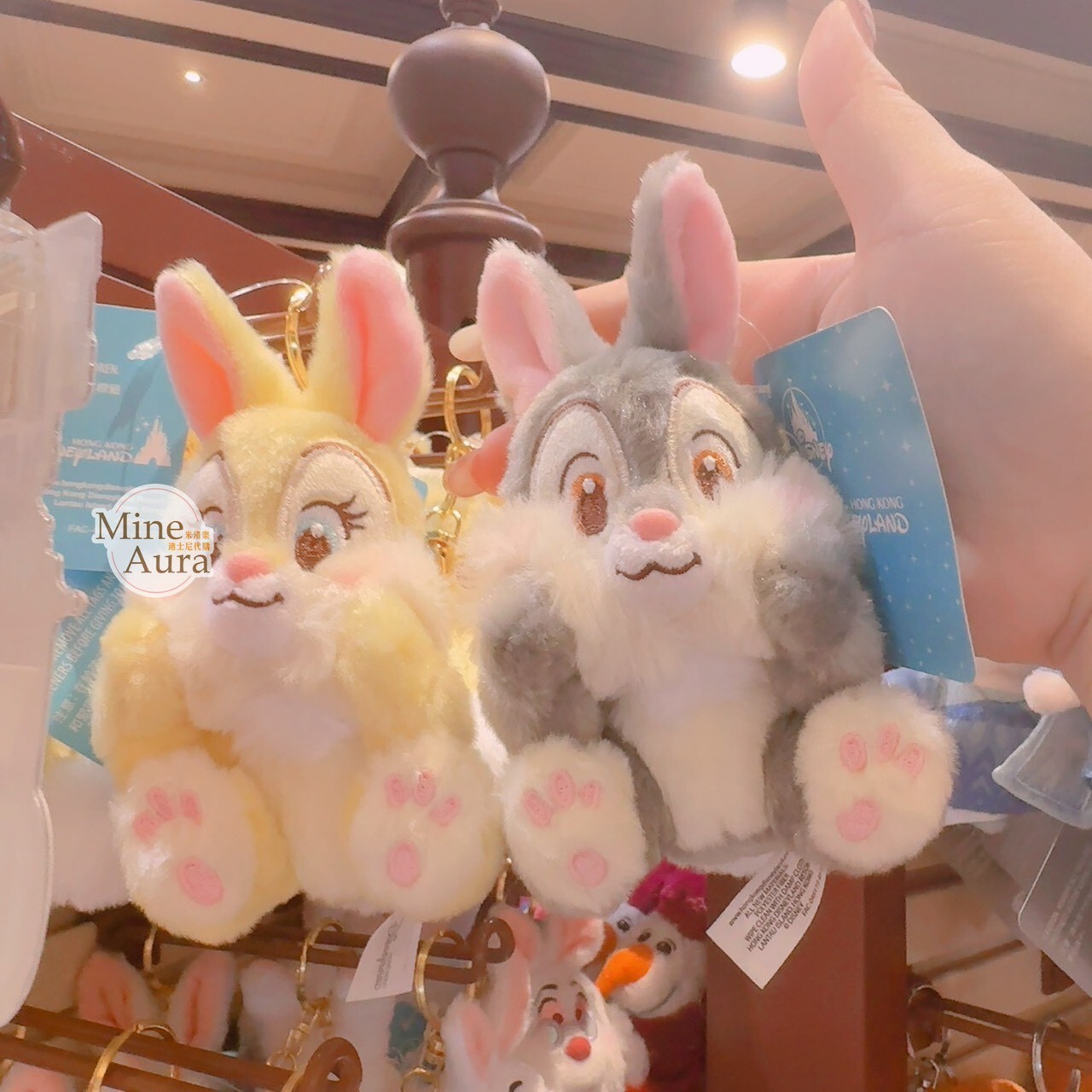 桑普兔 Thumper 摸臉頰 造型 絨毛 吊飾 鑰匙圈 小鹿斑比 Bambi -香港迪士尼樂園