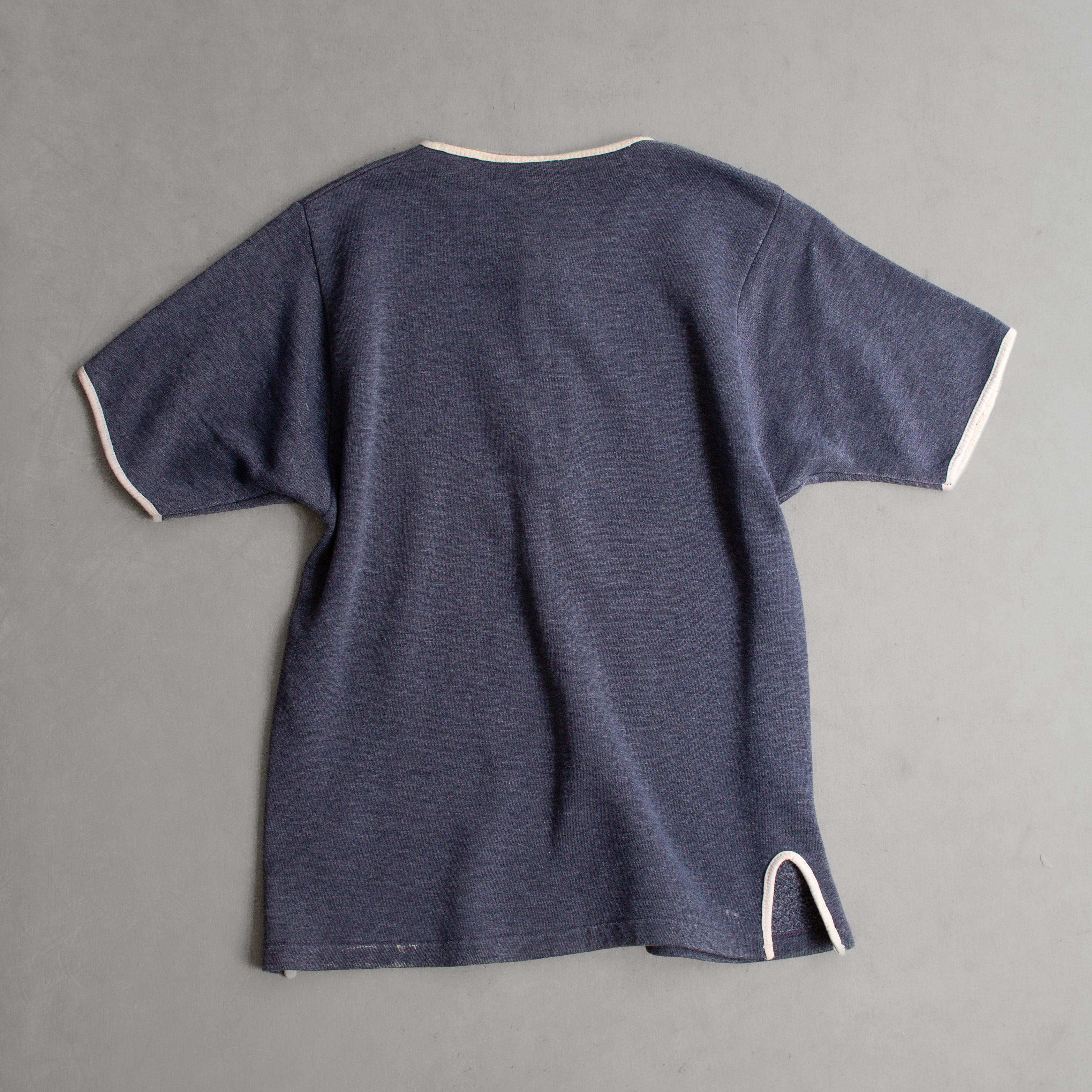 60S SPRUCE S/S HENLEY SWEAT 美國製 深藍 亨利領 滾邊 短袖 大學T