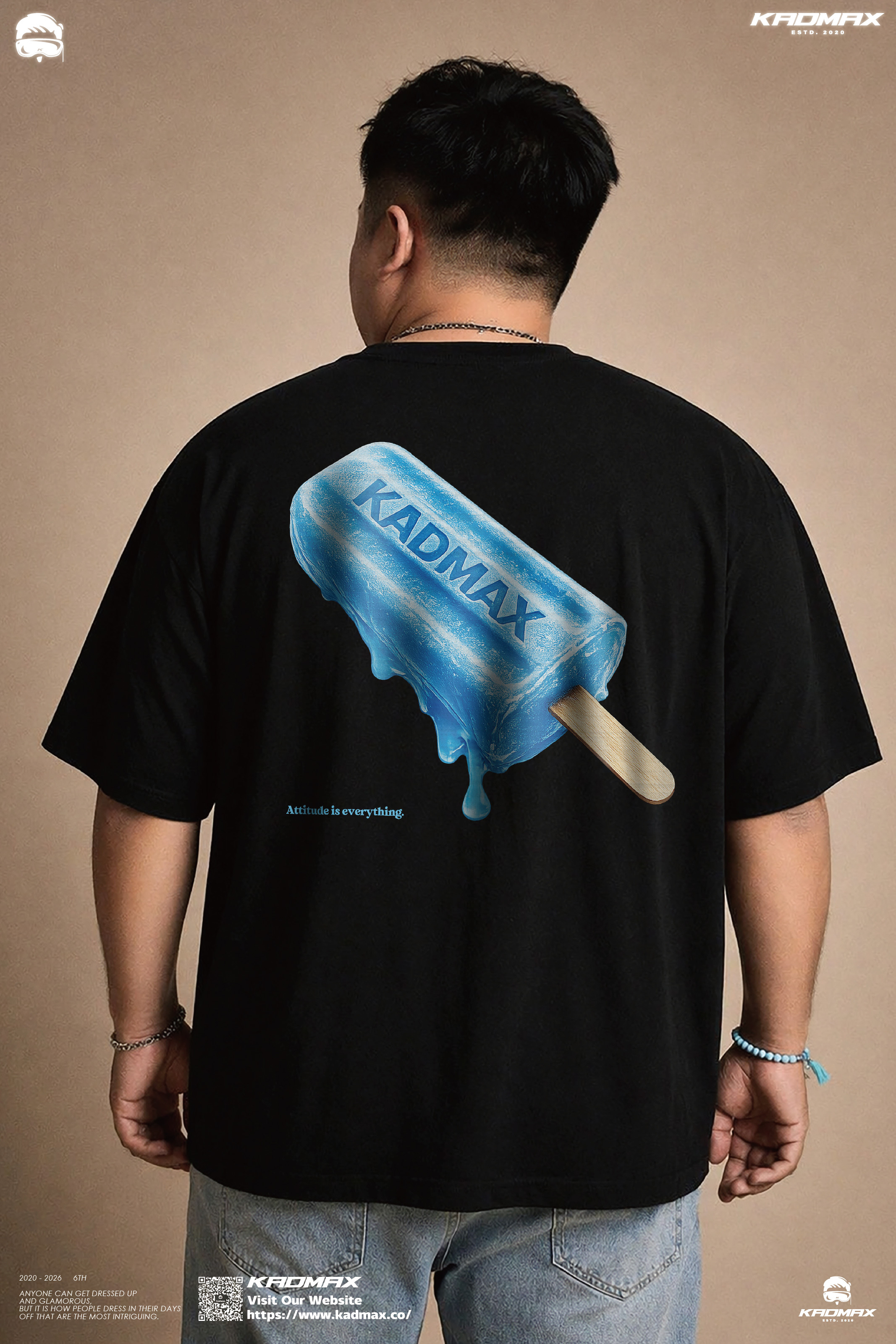 KADMAX大尺碼-大碼夏日融化冰棒短袖TEE〈KMSS2604〉