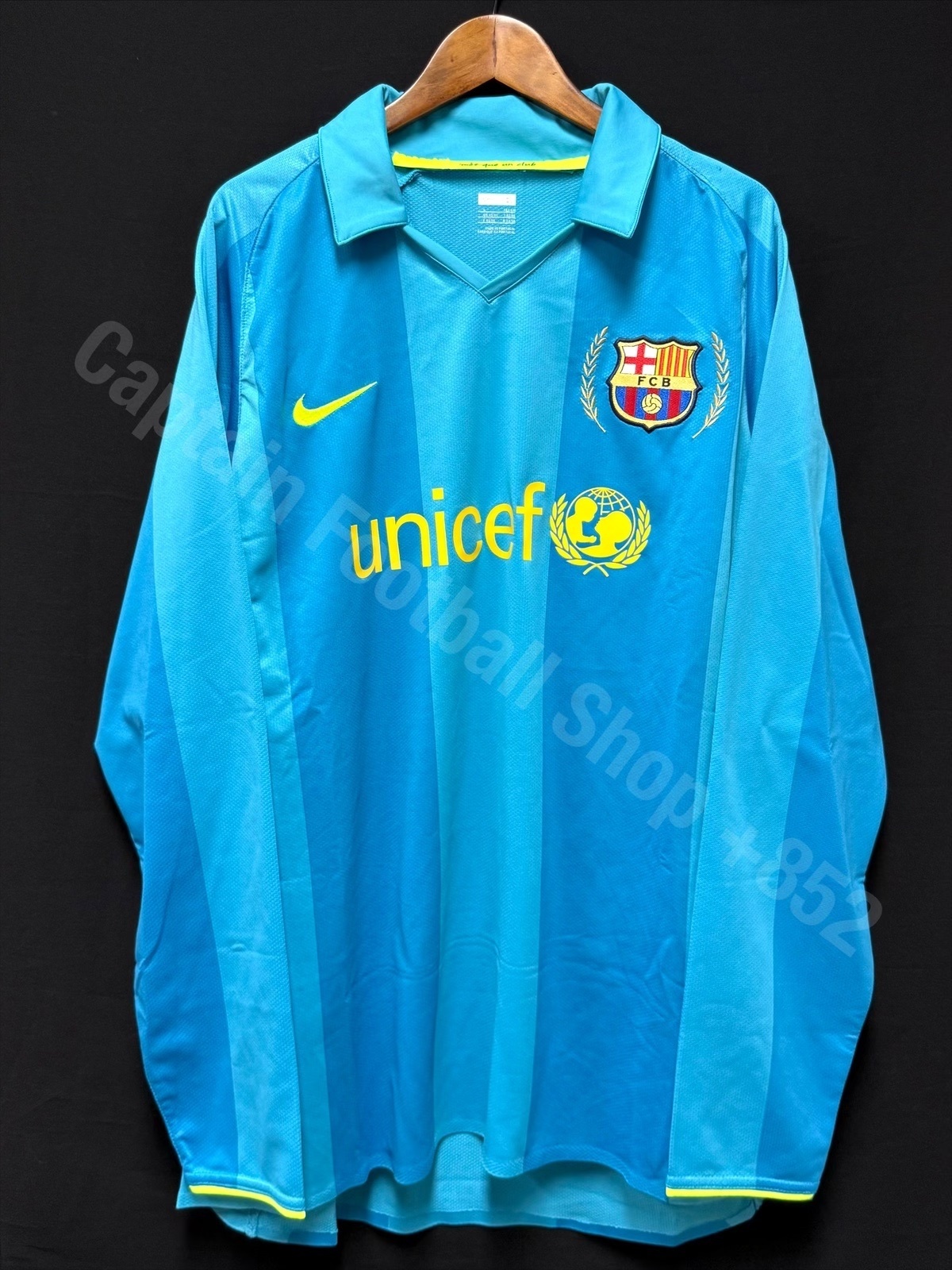 (Player Issue) FC Barcelona 2007-2009 UEFA Champions League Nike L/S Away Player Issue Shirt