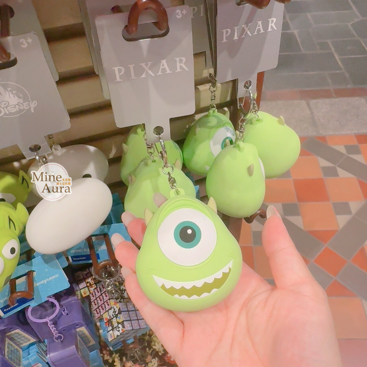 大眼仔 Mike Wazowski 立體大頭 造型 鑰匙圈 吊飾 怪獸電力公司 Monsters, Inc. -香港迪士尼樂園