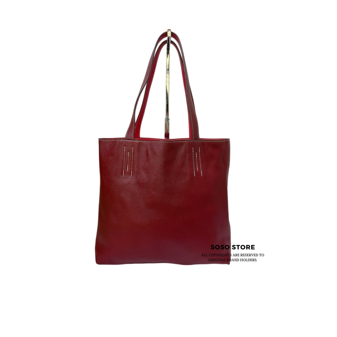 Hermès Double Sen Tote Bag - Bordeaux