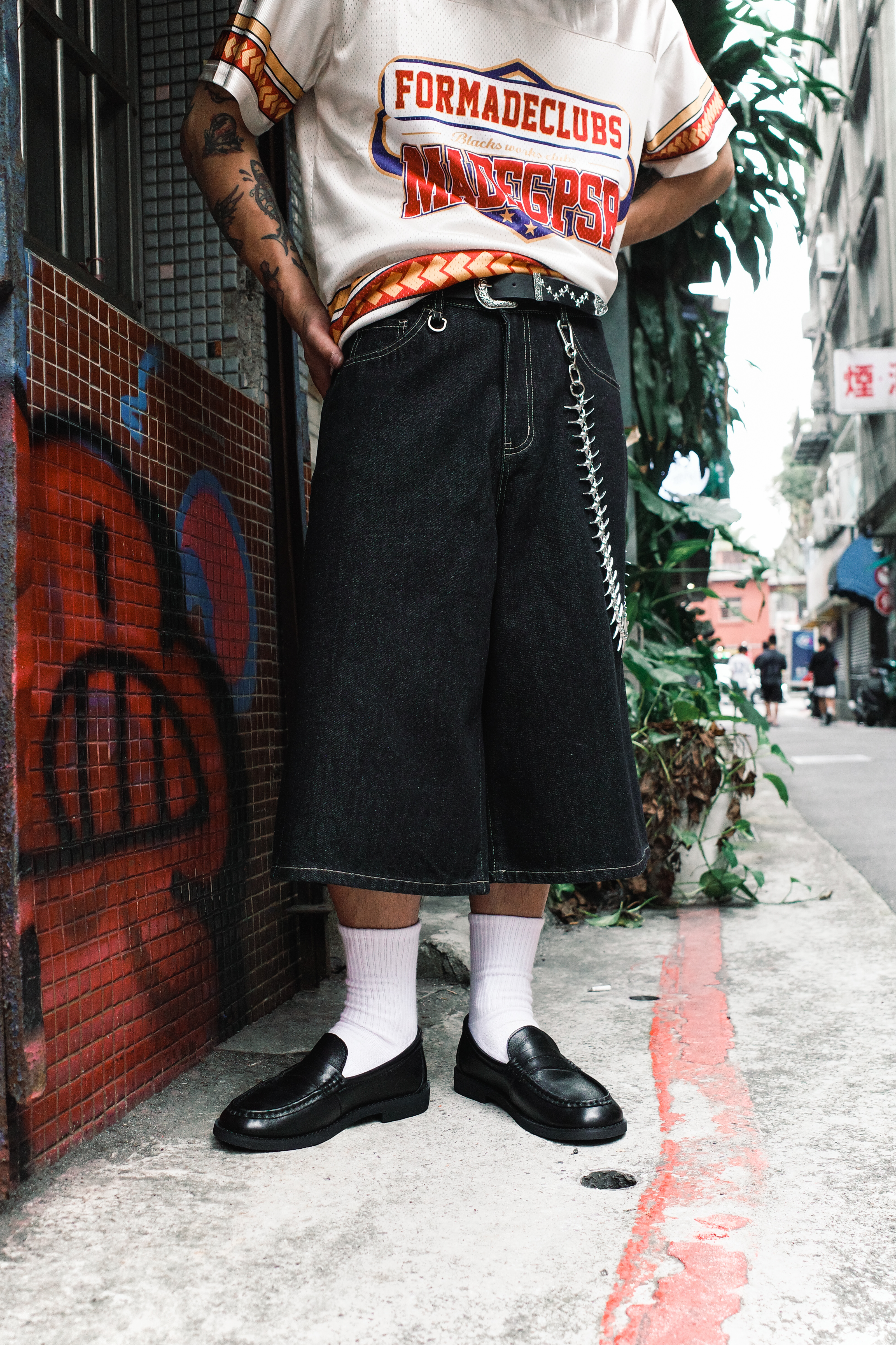 『Always_Good』原色 掛環 七分 牛仔 短褲