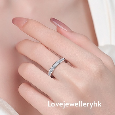 莫桑鑽正方形排戒       R2.32C044