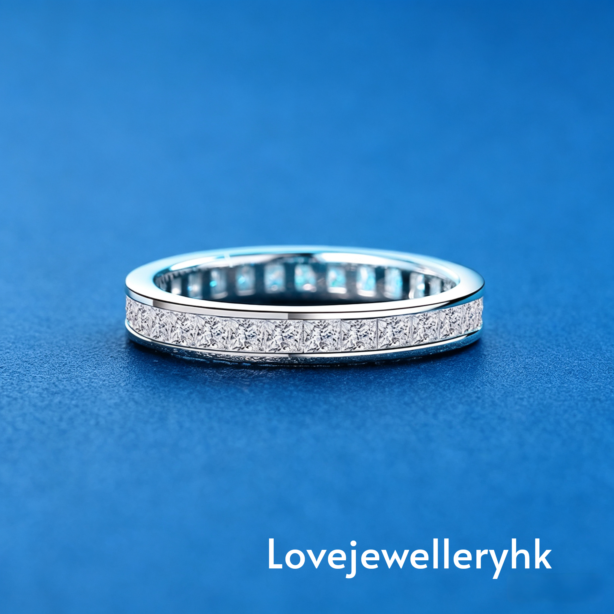 莫桑鑽正方形排戒       R2.32C044