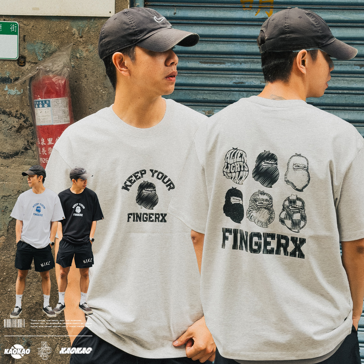 香港IT集團 Fingercroxx FGXX 猿人 背後六個猿人 純棉 重磅 圓領 短袖 T恤 男女同款【FGXTEW0000730】