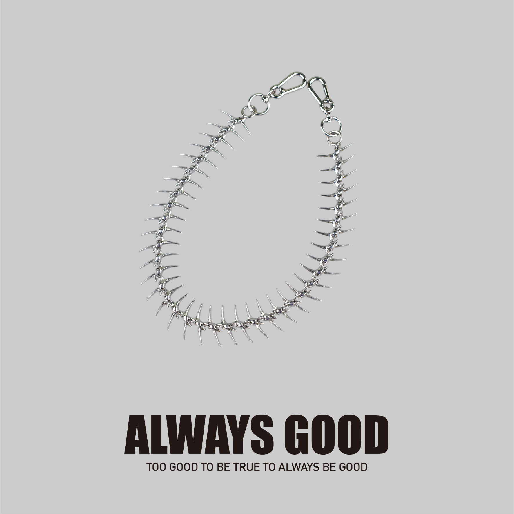 『Always_Good』魚骨 金屬 褲鏈