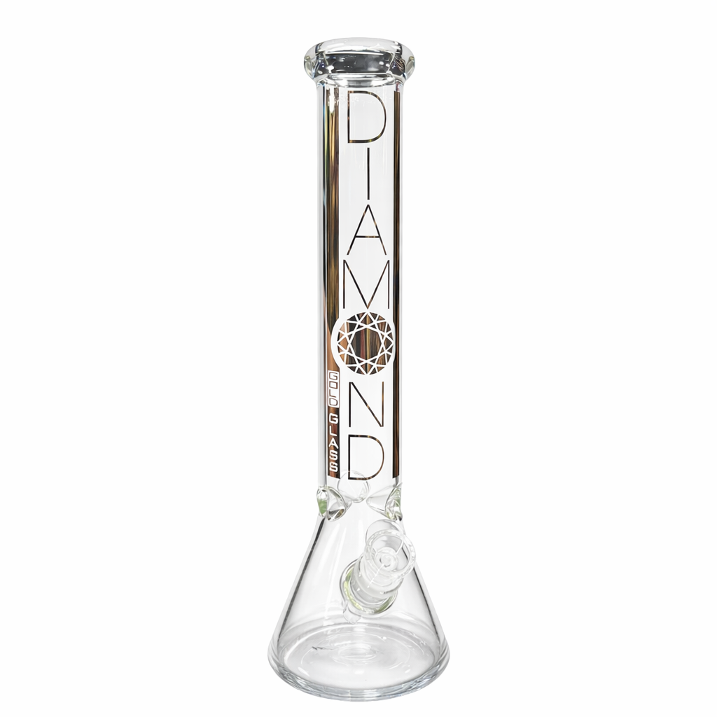 Diamond Glass - GOLD Premium Glass Beaker Bong 燒杯水煙壺（31cm）