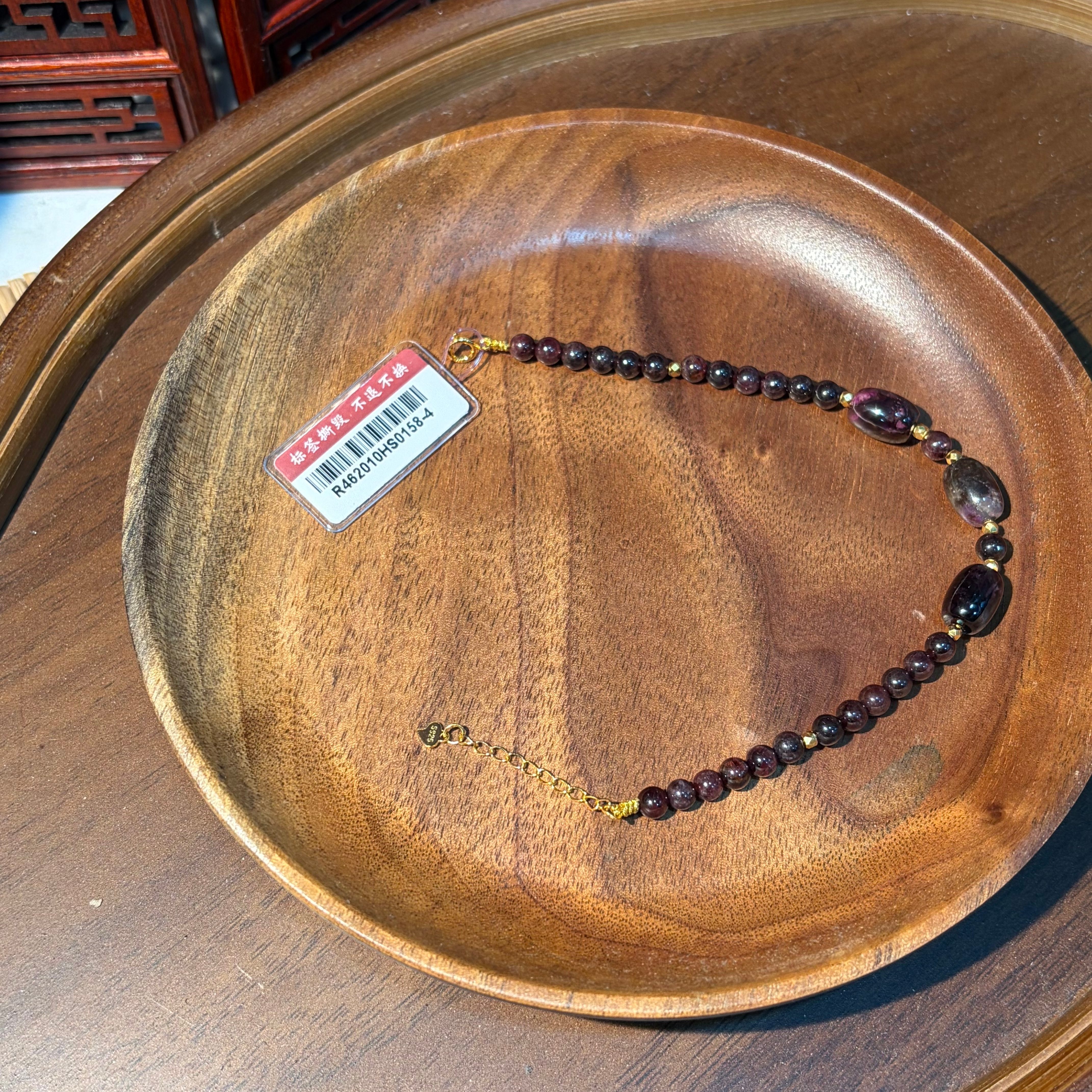 SC08 血舒配石榴石舒俱萊S925銀手鏈 約7mm