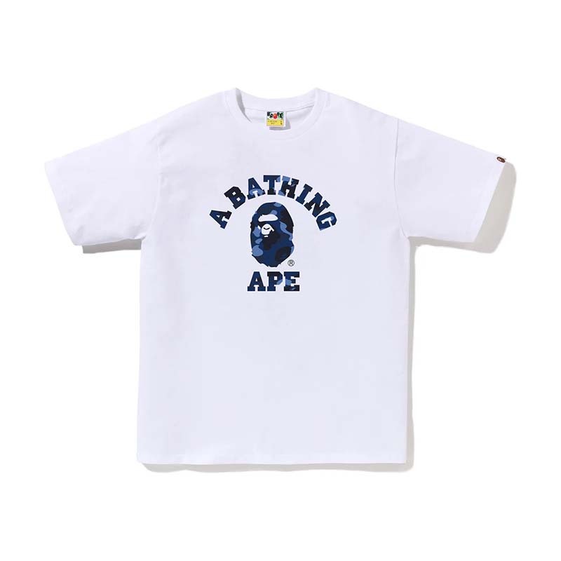 BAPE Color Camo College Tee 藍迷彩 大學字體 猿人 短袖 白色 BAPE-628 [台灣現貨]