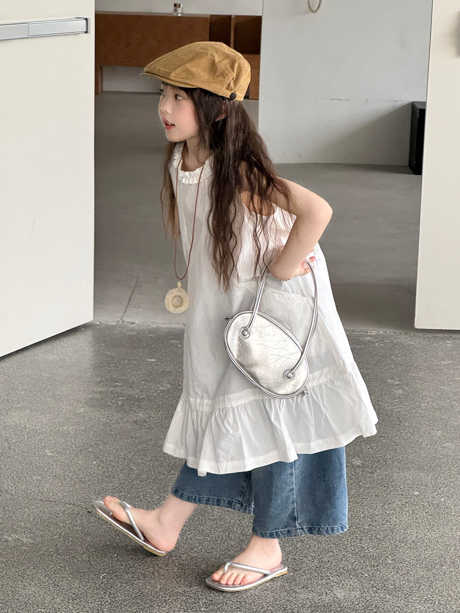 刷破寬鬆牛仔九分褲