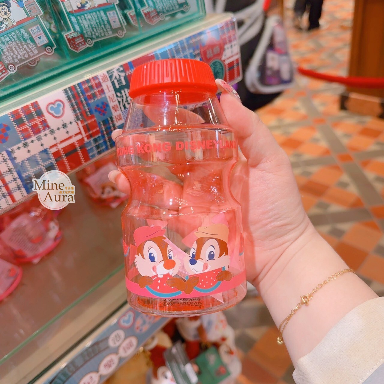 奇奇蒂蒂 Chip 'n Dale 吃西瓜 圖案 多多瓶造型 水杯 -香港迪士尼樂園