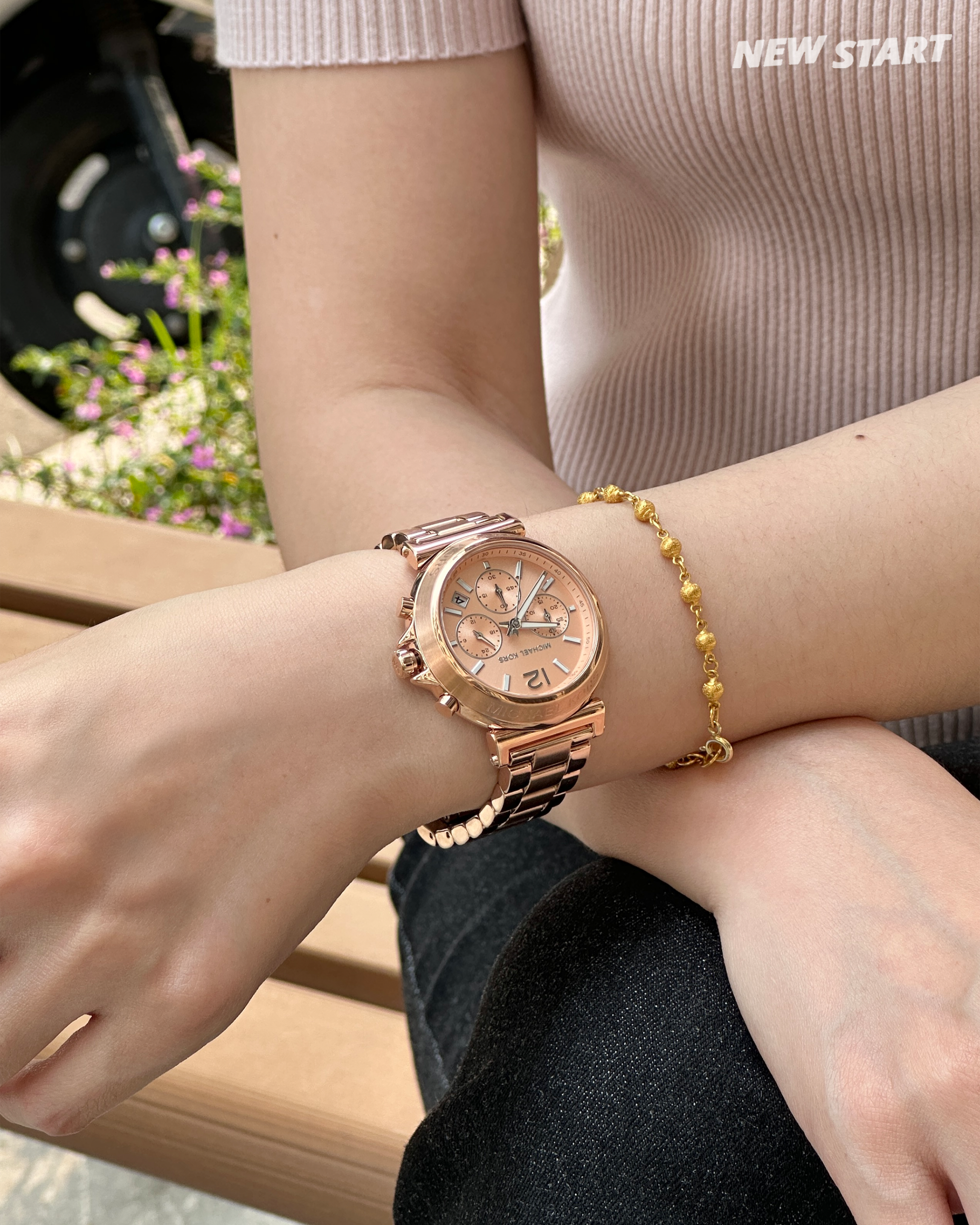 Michael Kors MK7494 玫瑰金 三眼 手錶 女錶