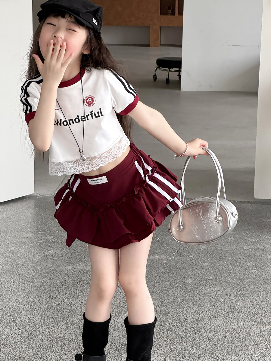 復古美式蕾絲短版上衣