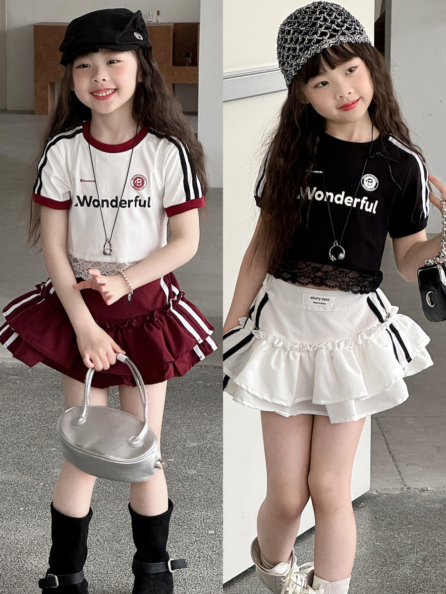 復古美式蕾絲短版上衣