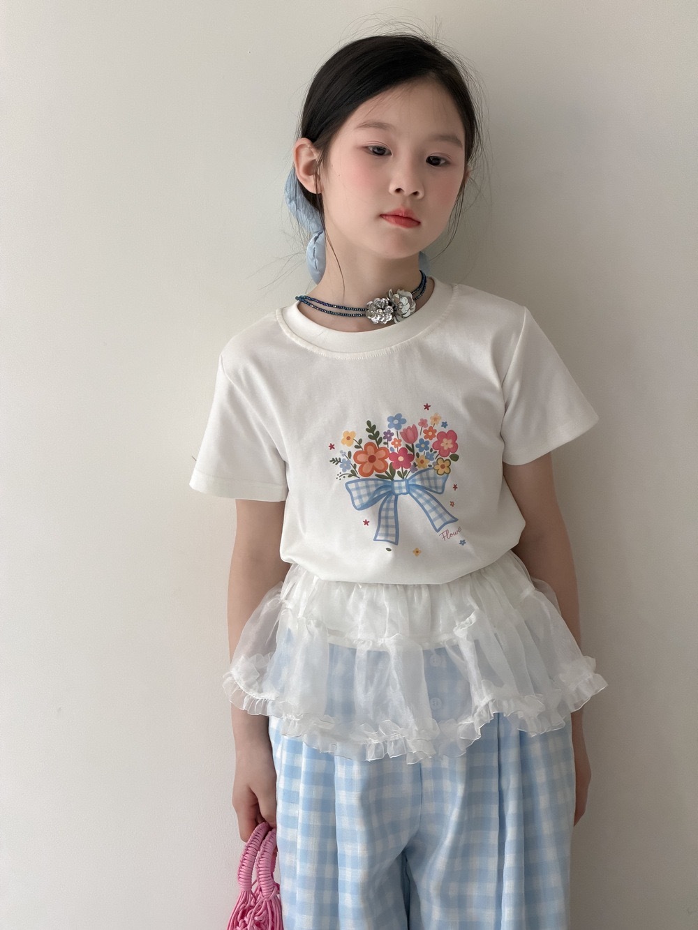 蝴蝶結小花上衣