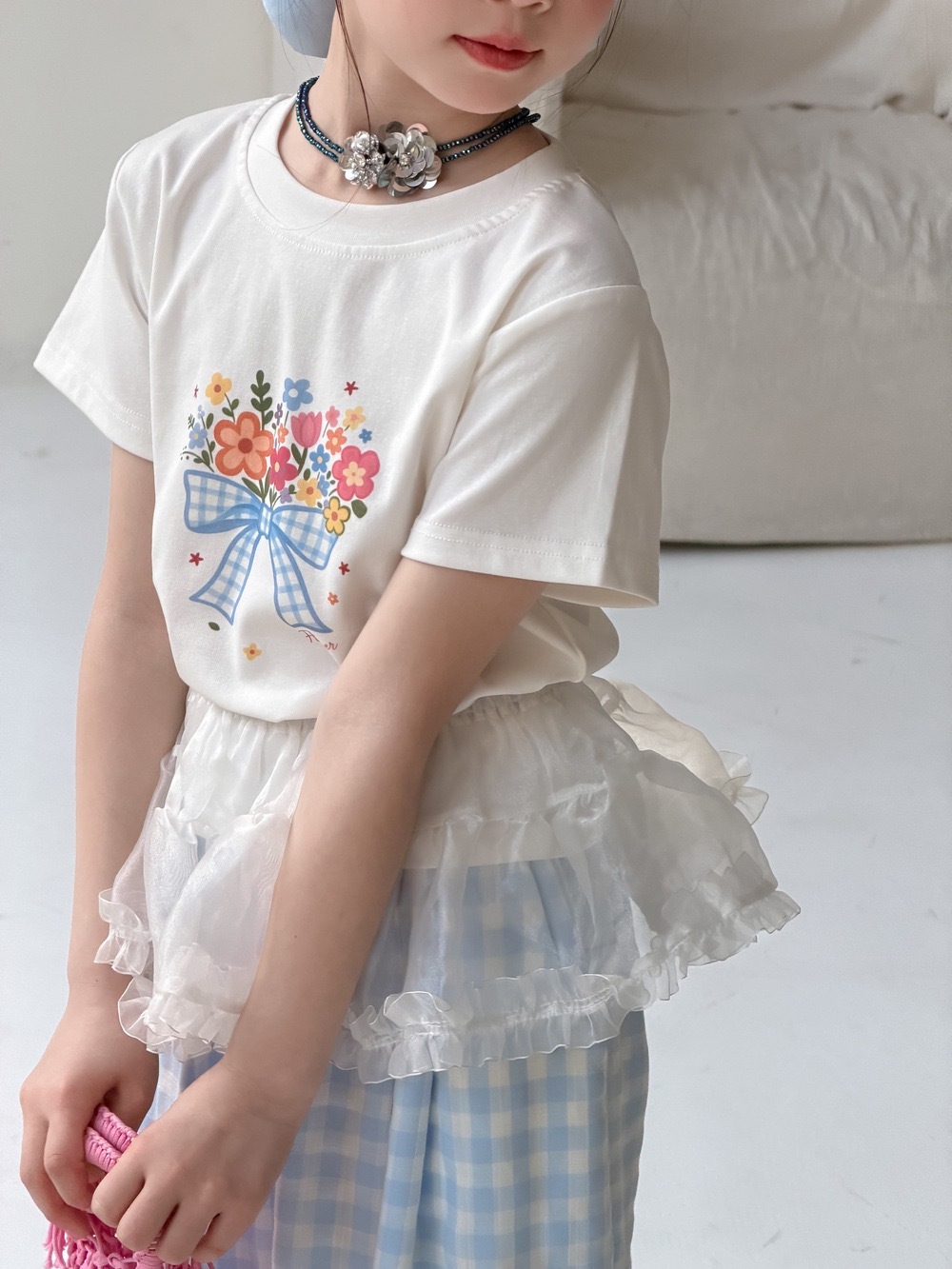 蝴蝶結小花上衣