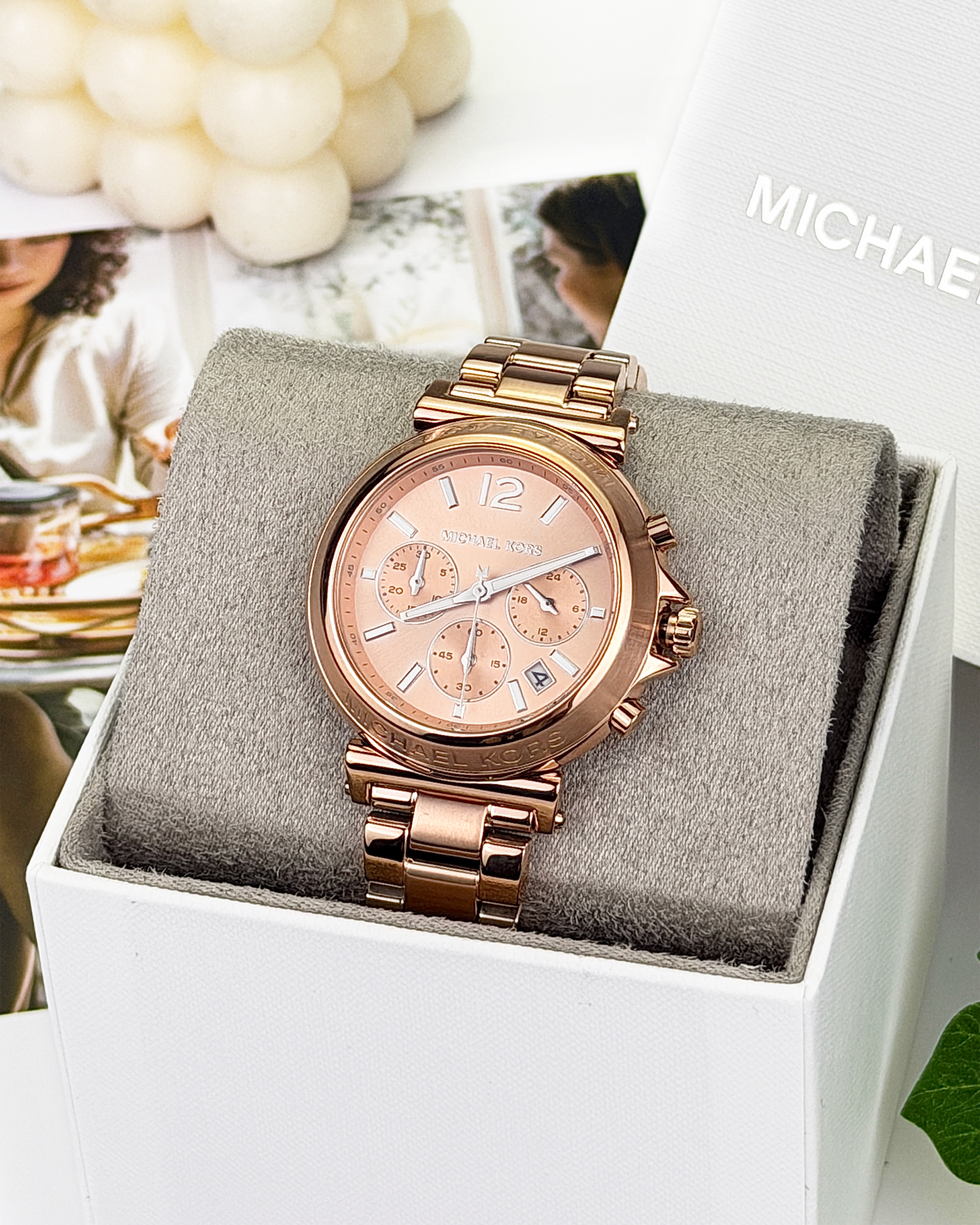 Michael Kors MK7494 玫瑰金 三眼 手錶 女錶
