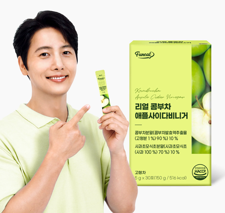 MP260413-F6-【韓國Funeat】 酵素碳酸real康普茶蘋果醋味 (1盒30條)-(EXP-27/3/2027)
