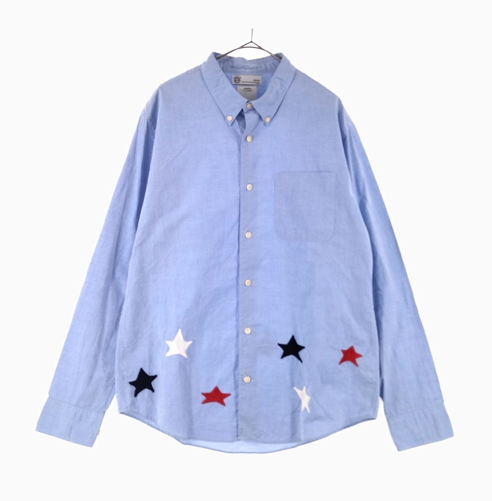 VISVIM LUNGTA STARS B.D SHIRT L/S (( USED A )) 中古美品 - BLUE SIZE 2 PRE ORDER ITEM (預訂中)
