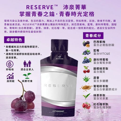 JEUNESSE - RESERVE 沛泉菁華 白藜蘆醇 30包[有效期至2026年10月]