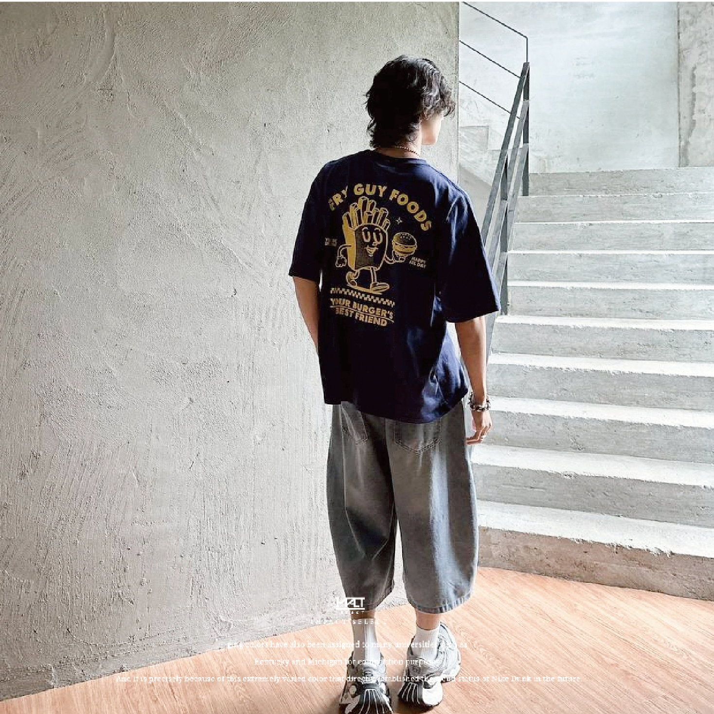 【刷白彎刀七分褲】七分褲 牛仔 兩色 藍 黑