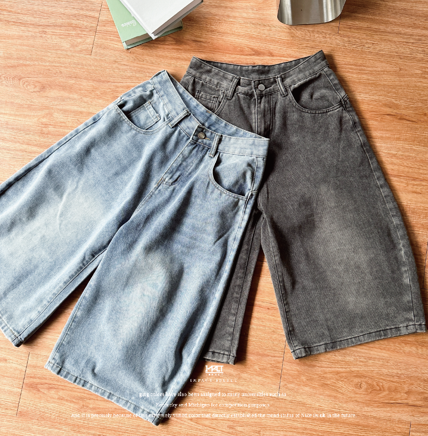 【刷白彎刀七分褲】七分褲 牛仔 兩色 藍 黑