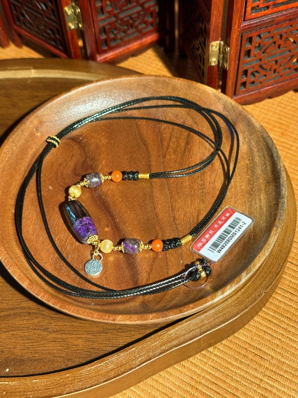 SC101 絲絨紫舒俱萊S925頸繩