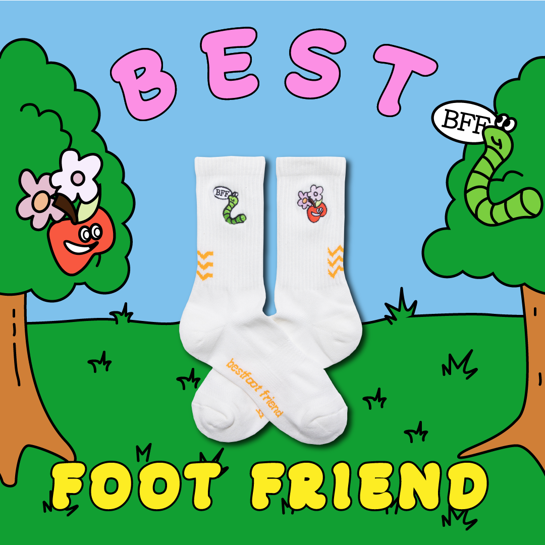 【逢甲 FUZZY】Best Foot Friend Apple & Worm 蘋果與蟲 BFF 襪子 BF23019